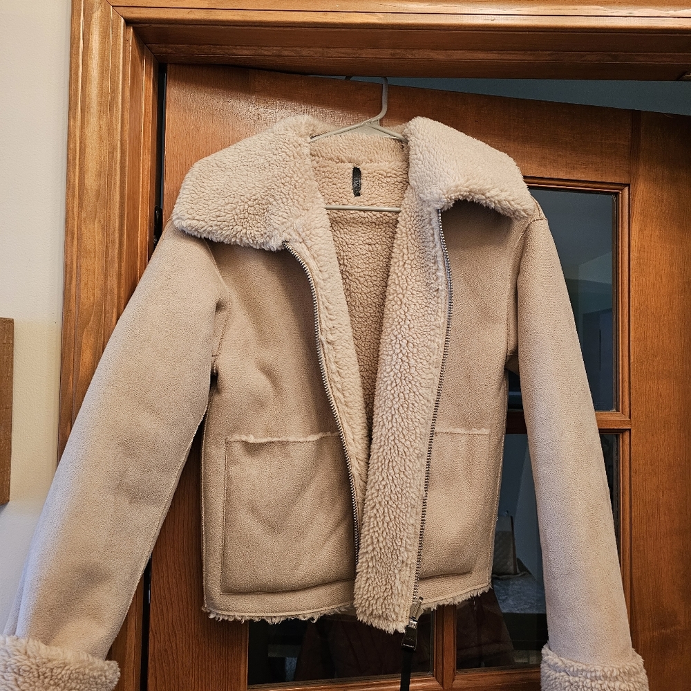 NWT DKNY reversible faux fur jacket